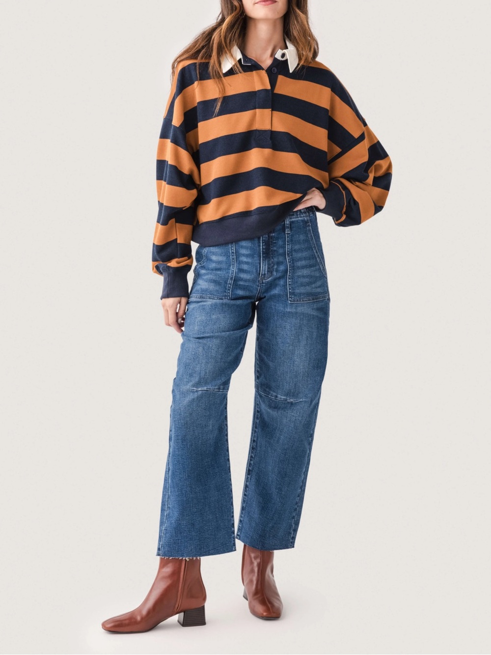 NWT SOCIAL THREADS X RISEN JEANS Risen Rowan Utility Pocket Barrel Jeans Size 26